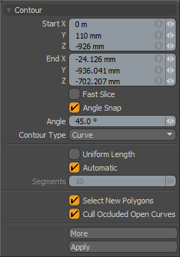 Contour Tool Panel