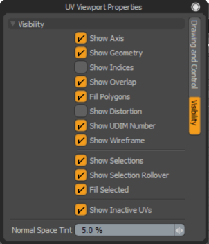 UV Visibility Menu