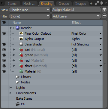 Materials Panel