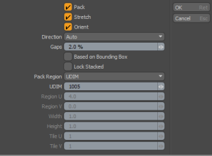 Pack UVs dialog