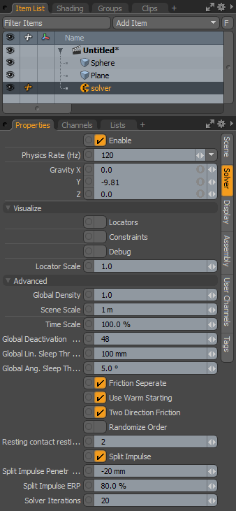 Mesh Dynamics Panel