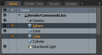 Render Visibility Item List