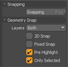 Geometry Snapping Panel