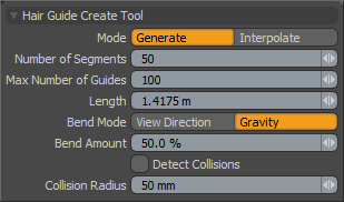 Hair Guides Tool Panel