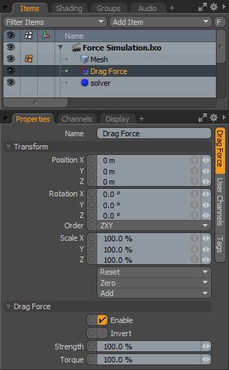 Mesh Dynamics Panel