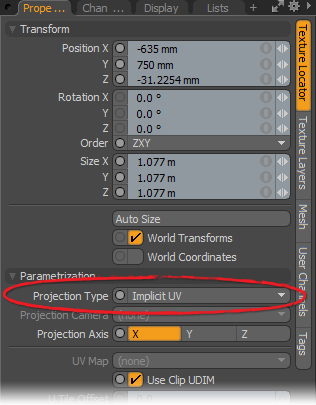 Implicit UV panel