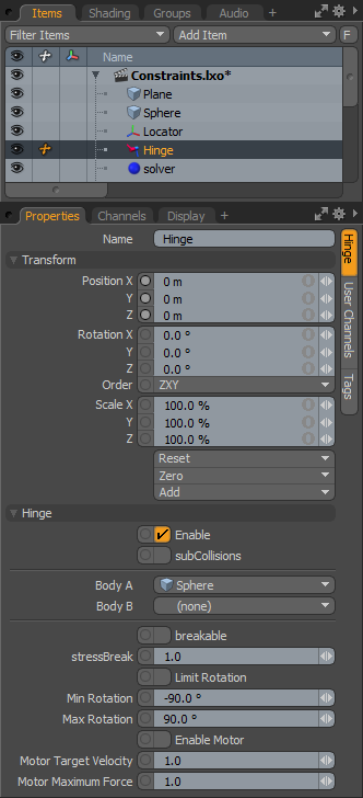 Mesh Dynamics Panel