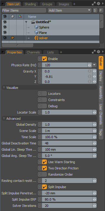 Mesh Dynamics Panel