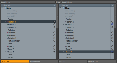 Channel Links Palette