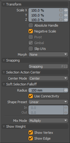 Soft Select Scale Panel