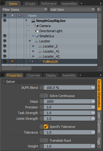 IK Solver Panel