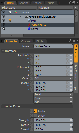 Mesh Dynamics Panel