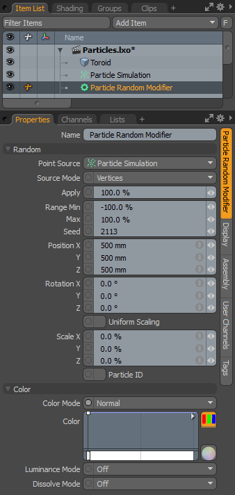 Mesh Dynamics Panel