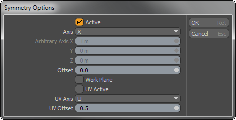 Symmetry Options Panel