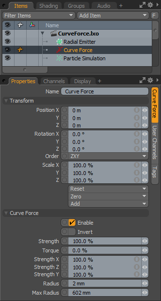 Mesh Dynamics Panel