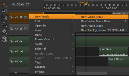 Adding Tracks to the Timeline