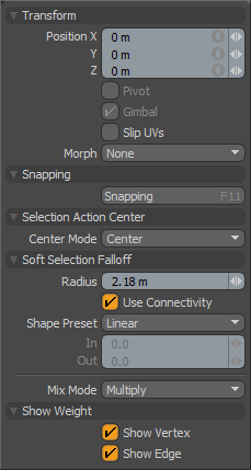 Soft Select Move Panel